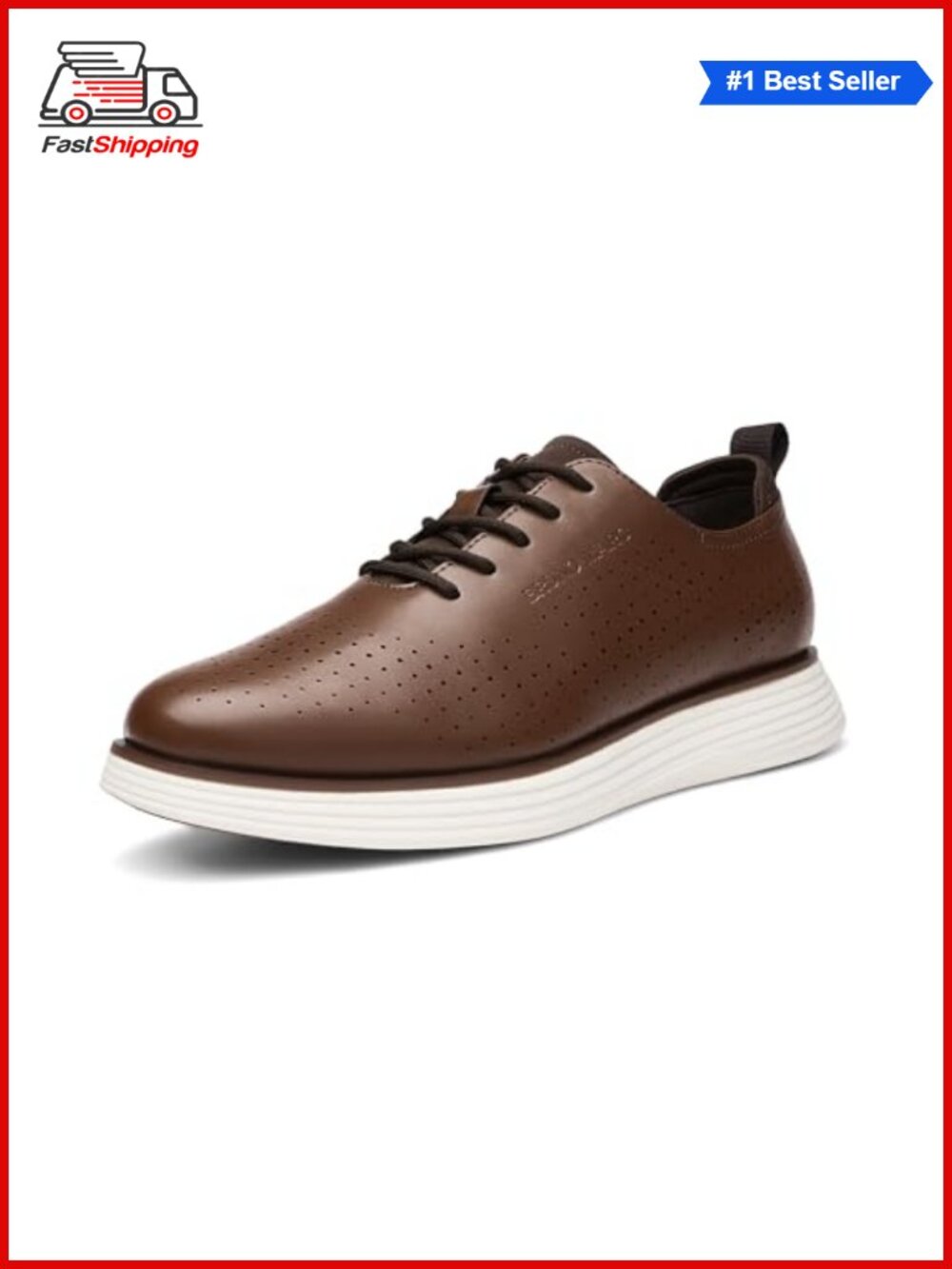 ✨ Bruno Marc Men's Dress Oxford Sneakers Perforated Faux Leather